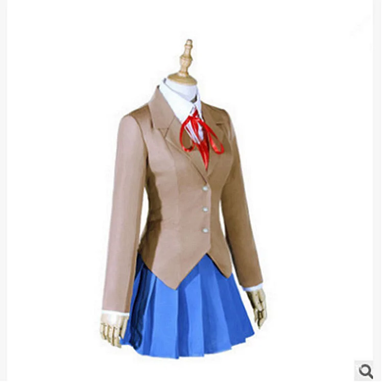 

Young Girl Uniform Suit For Cosplay Party Anime Doki Doki Literature Club Character Monica Halloween Costume Novelty Dress Set