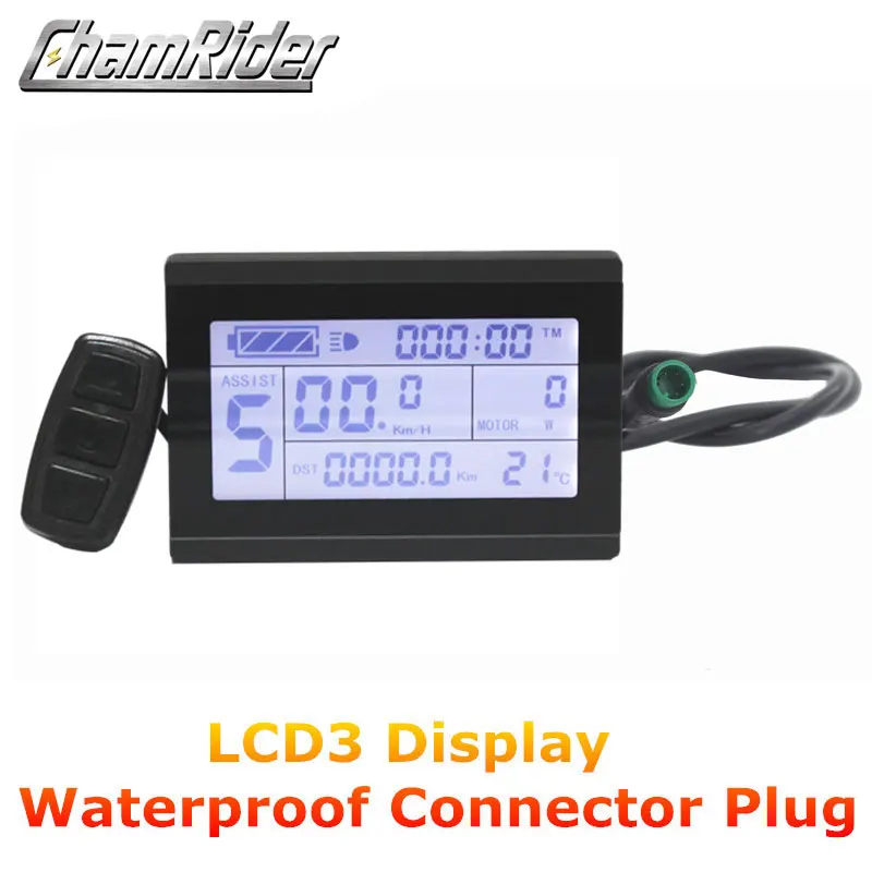 Waterproof Connector 24 в 36 в 48 в 60 в 72 в дисплей Интеллектуальный KT LCD3 контроллер деталей для электровелосипеда - Цвет: Waterproof Connector