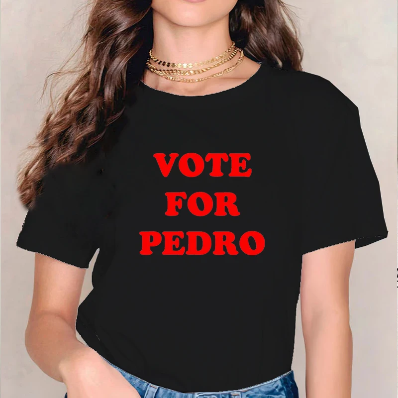 

Vote for Pedro Shirt Summer Tops for Women Fathers Day Gift Vintage Kawaii Clothes Women Plus Size Graphic Tees Halloween L