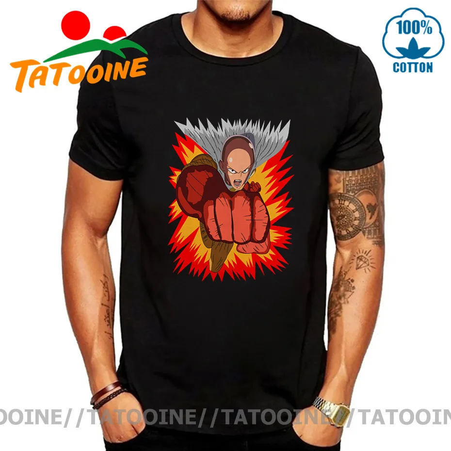 Футболка Tatooine мужская с японским аниме героем САЙТАМА сенсей смешная рубашка