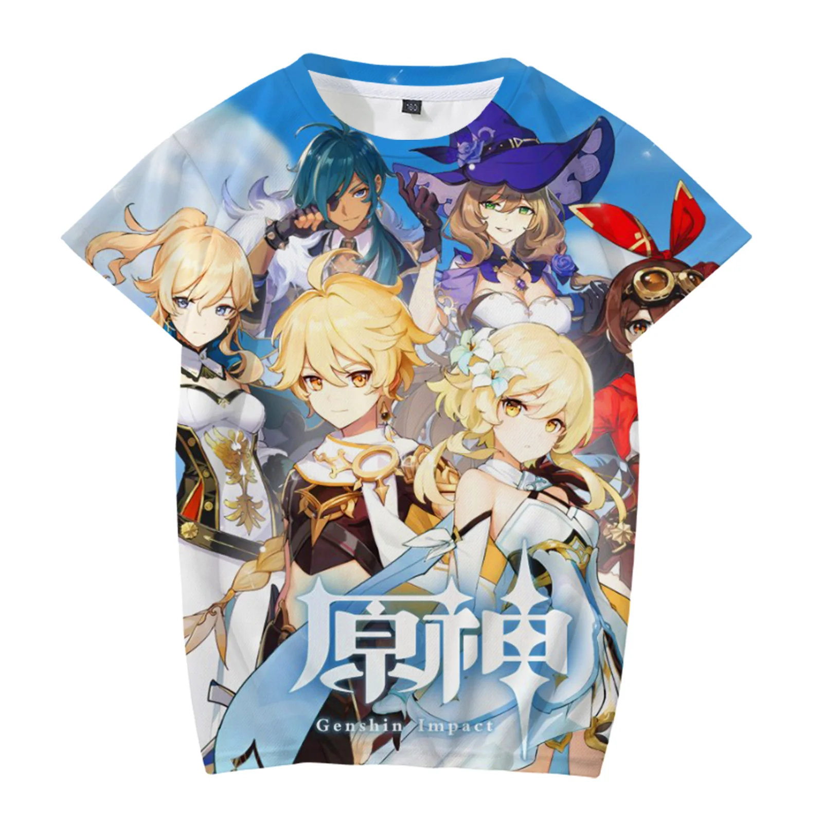 

4-14years Kids Clothes For Teenagers Tshirt Genshin Impact Animation Game Boys And Girls T-Shirts Summer Fashion Anime Clothes