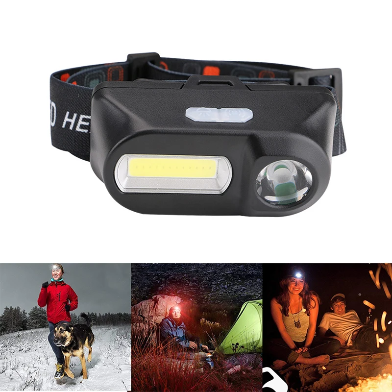 1pc 6 Modes Outdoor Camping Portable Mini XPE+COB LED Headlamp With USB Carble Fishing Hunting Headlight Flashlight for Camping