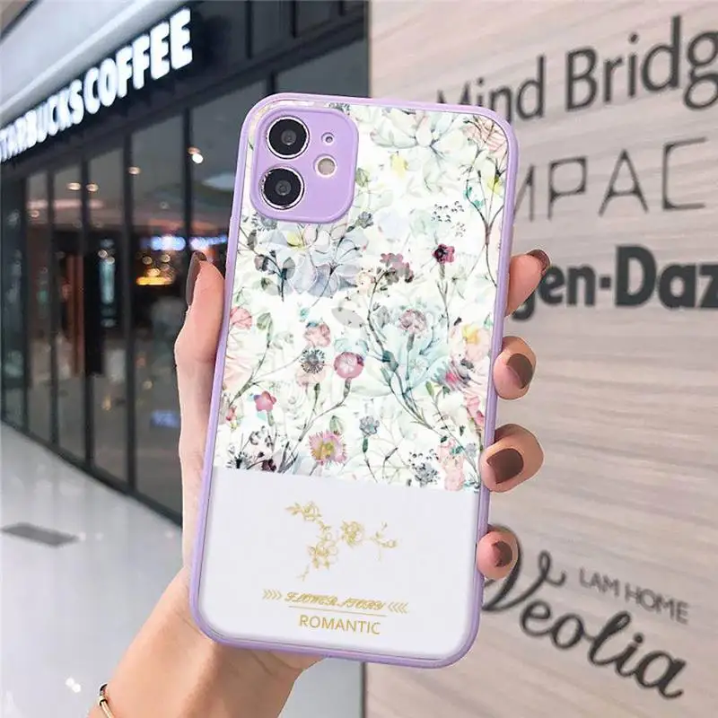 

Summer Flowers Pineapple art pattern Phone Cases matte transparent For iphone 7 8 11 12 plus mini x xs xr pro max cover