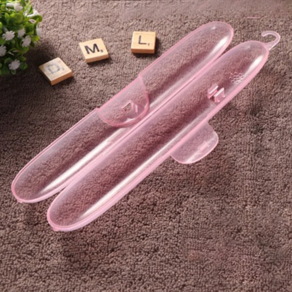 

Travel Portable Toothbrush Storage Box Plastic Lightweight Clear Toothbrush Holder Organizer Case Protector