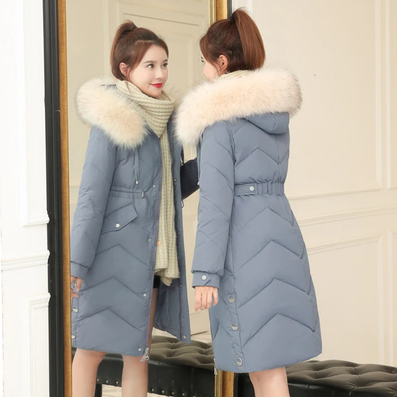 

Winter Female Long Jacket 2021 new Winter Coat Women Fur collar Parkas Woman Plus size M-3XL Cotton Jacket Winter Jacket