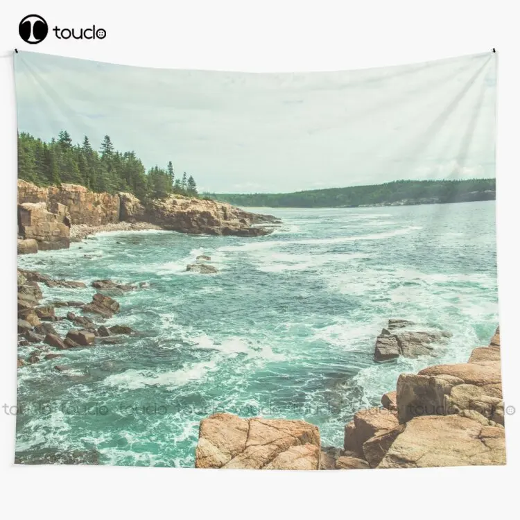 

Acadia Coastline - National Park Ocean Tapestry Tapestry Wall Hanging For Living Room Bedroom Dorm Room Home Decor Hanging Wall