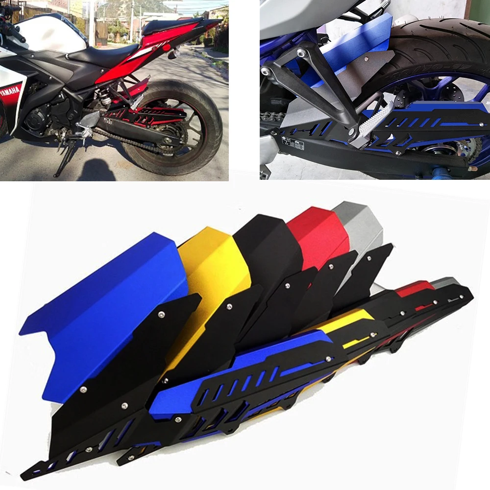 

Motorcycle CNC Rear Fender Set Refit Plate Mudguard & Chain Guard Cover Kit For Yamaha YZF R3 MT-03 MT-25 2015-19 R25 2013-2019
