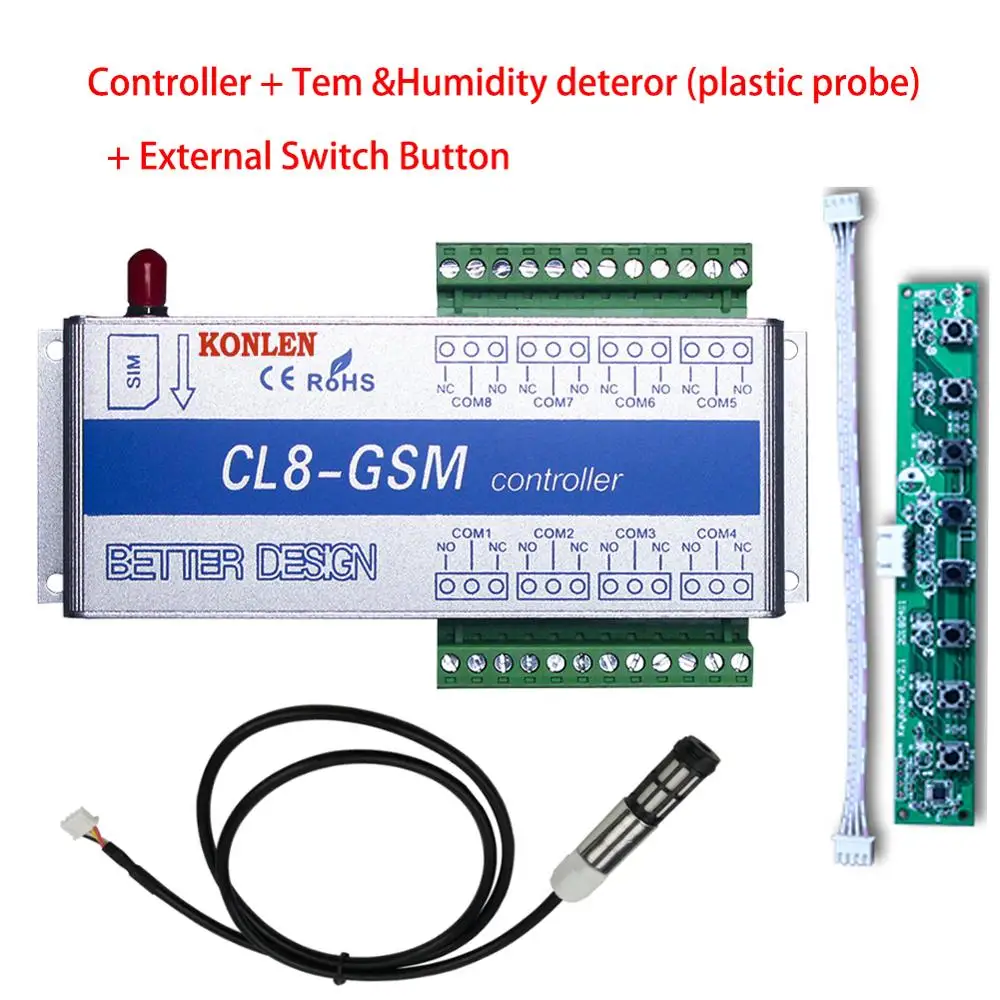 Add Both Plastic KONLEN GSM 8 способ реле Управление; умный дом Мощность переключатель SMS вызова удаленного Управление светильник ворот электронный замок сервер насос - Цвет: Add Both Plastic