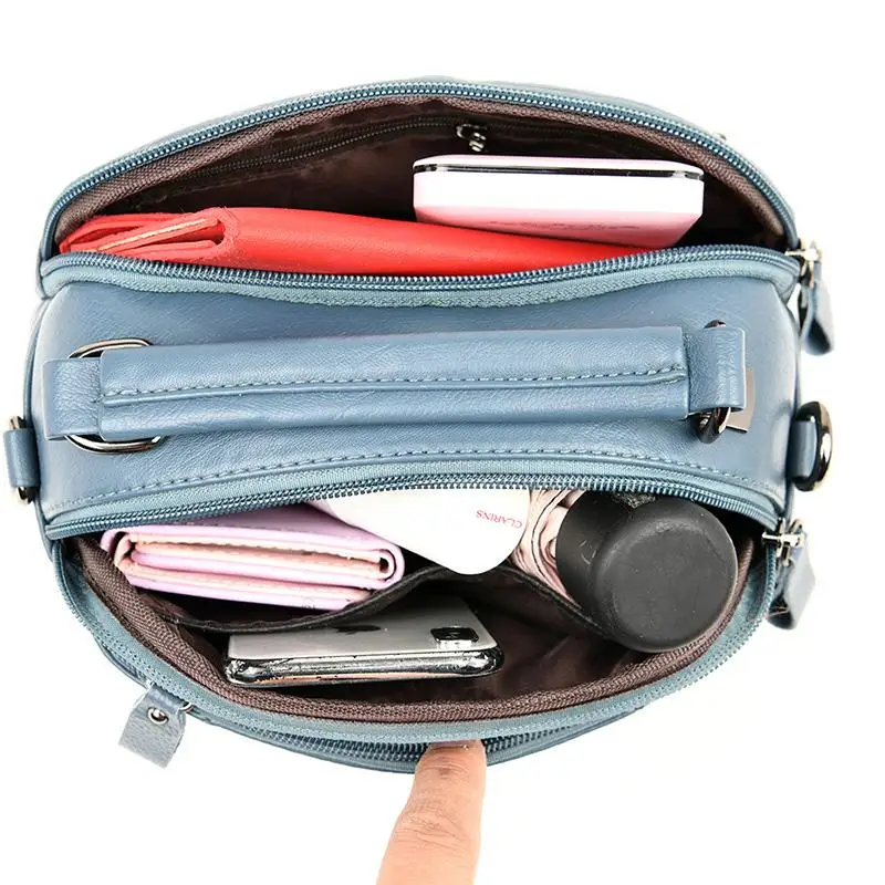 

Women's Luxury Soft Pu Leather Small Boston Handbags Trendy Simple Travel Messenger Bag Ladies Solid Color Retro Shoulder Bags