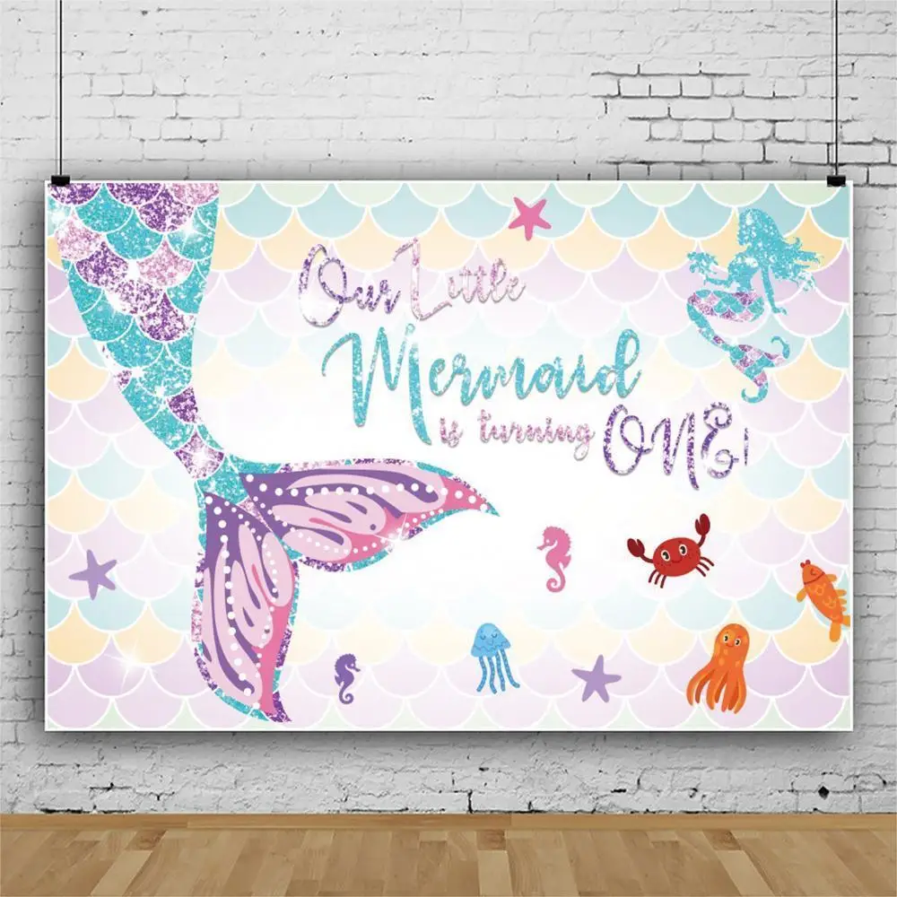 

Little Mermaid Underwater Photography Backdrops Photophone Celebration Birthday Party Background For Photo Studio Props Vinyl