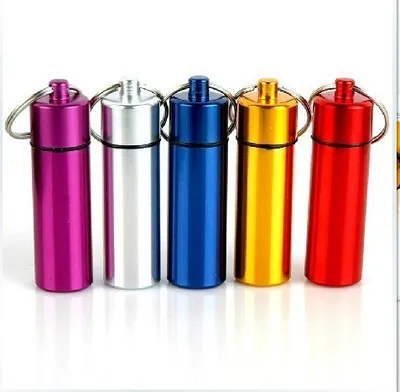 Водонепроницаемый алюминиевый чехол для таблеток держатель бутылок брелок