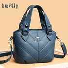 Сумка женская из мягкой кожи, популярный саквояж кросс-боди, роскошный чемоданчик на плечо, мессенджер