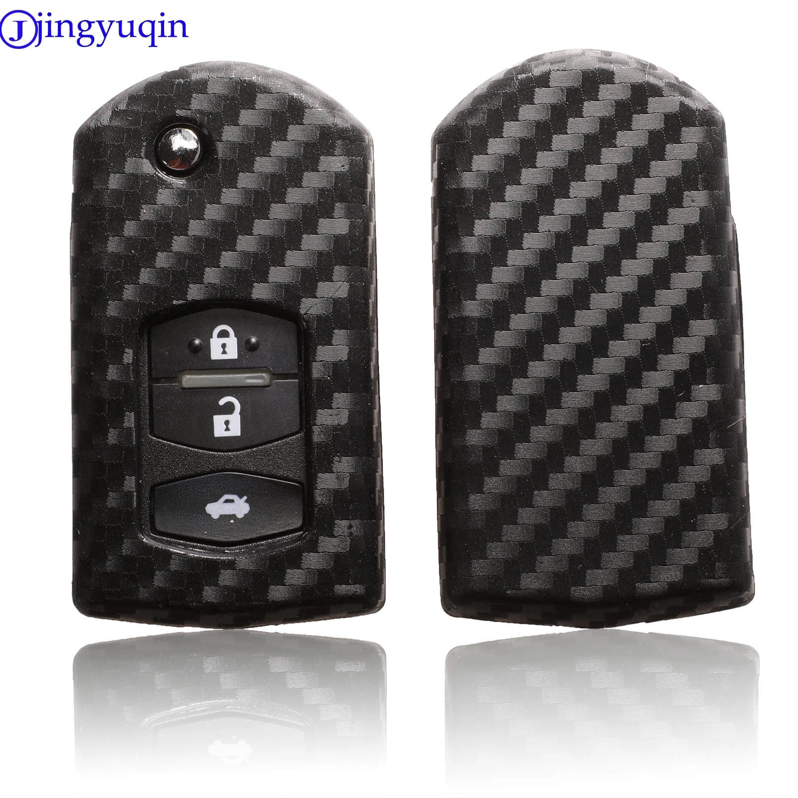

Чехол для автомобильного пульта дистанционного управления jingyuqin 10ps 2/3, углеродный силикон, для Mazda CX-5, CX5, CX-7, CX7, 3, 2, 6, Atenza CX-9, CX9, MX5