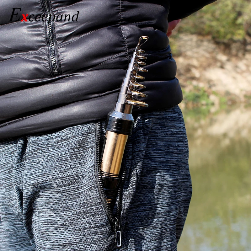 

Exceepand 1.3M - 2.4 M Carbon Portable Telescopic Fishing Rod Pocket Sea Superhard Spinning Rod Set