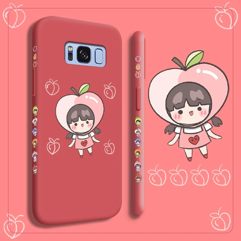 

For Samsung galaxy S7 S7 Edge S8 S8 Plus casing with Fruit girl pattern Back Cover silica gel case