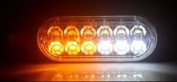 Yellow and White 4 шт 12V 24V 12 светодиодный стробоскоп Предупреждение светильник бар мигающий свет Truck LED супер яркий аварийного внимание Водонепроницаемый янтарного стекла для авто внедорожник - Цвет: Yellow and White