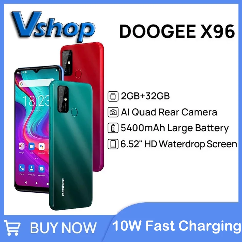 DOOGEE X96 смартфон с четырёхъядерным процессором ОЗУ 2 Гб ПЗУ 32 ГБ 5400 мАч Android 11