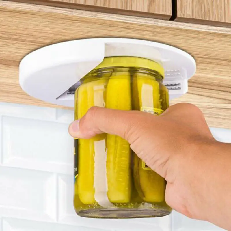 

Arthritis Glass Jar Opener for Under The Kitchen Cabinet Counter Lid Remover Aid Bottle Opener Keychain Wine Opener