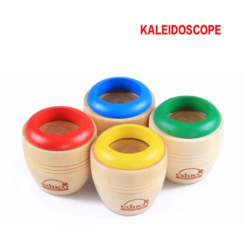 

Hot BYGLTY Cartoons Wooden Magic Kaleidoscope Classic Toys Strong Permeability Educational Toys Random Color