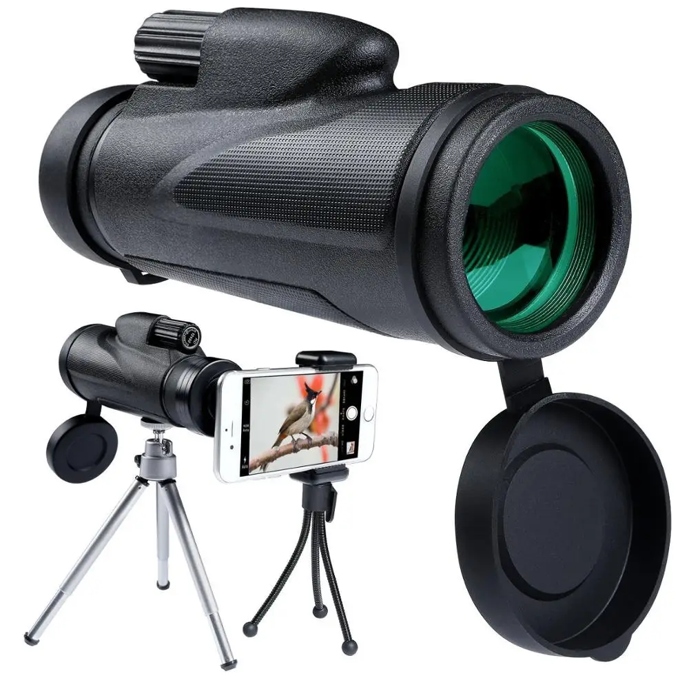 

PDDHKK 12X Handheld Telescope Illumination Laser Portable Monocular Telescope Waterproof Lightweight 22MM Optics Black ABS
