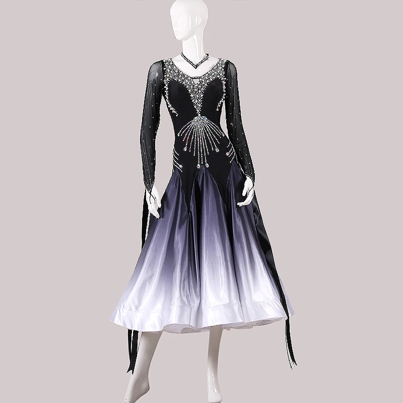 

The new National standard modern dance clothing big pendulum dress practice clothing ballroom dancing Waltz-MD934