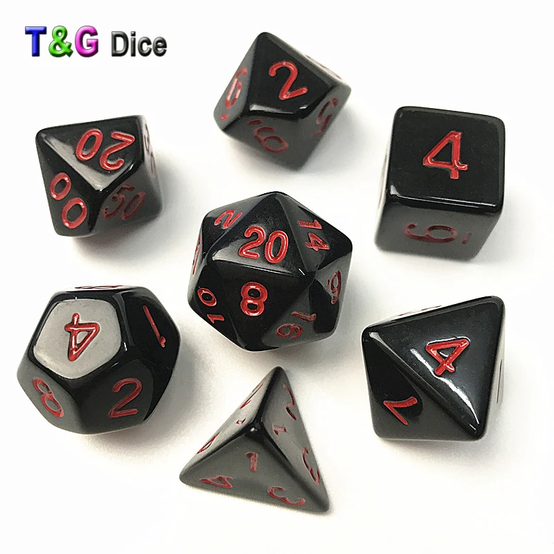 7 шт./компл. акриловые многогранные ТРП игры подземелья драконы непрозрачные D4-D20