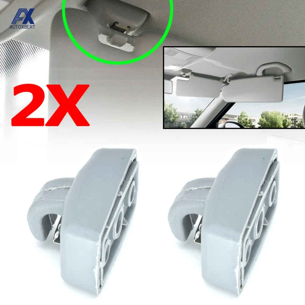 

2X для VW Amarok Beetle Bora Transporter T4 T5 T6 Passat B5 Polo Saveiro Sharan Golf 4 Touran EOS Caddy Campmob Зажимы для солнцезащитного козырька