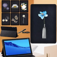 daisy series tablet case for huawei mediapad m5 10 8 inchm5 lite 10 1 inch drop resistance leather flip stand cover
