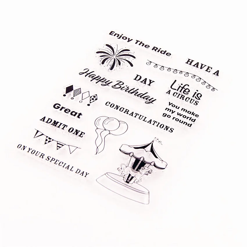 Прозрачные силиконовые штампы в виде карусели 10 5x15 см|Штампики| |