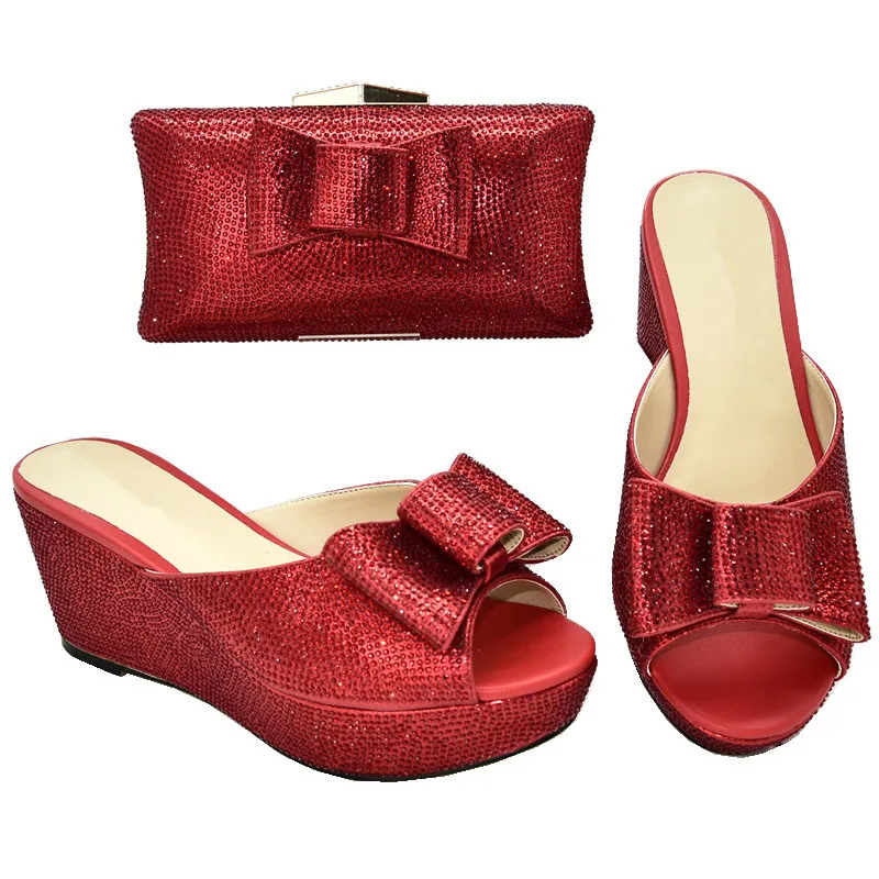 Новейшие итальянские женские свадебные туфли-лодочки с сумочкой африканские