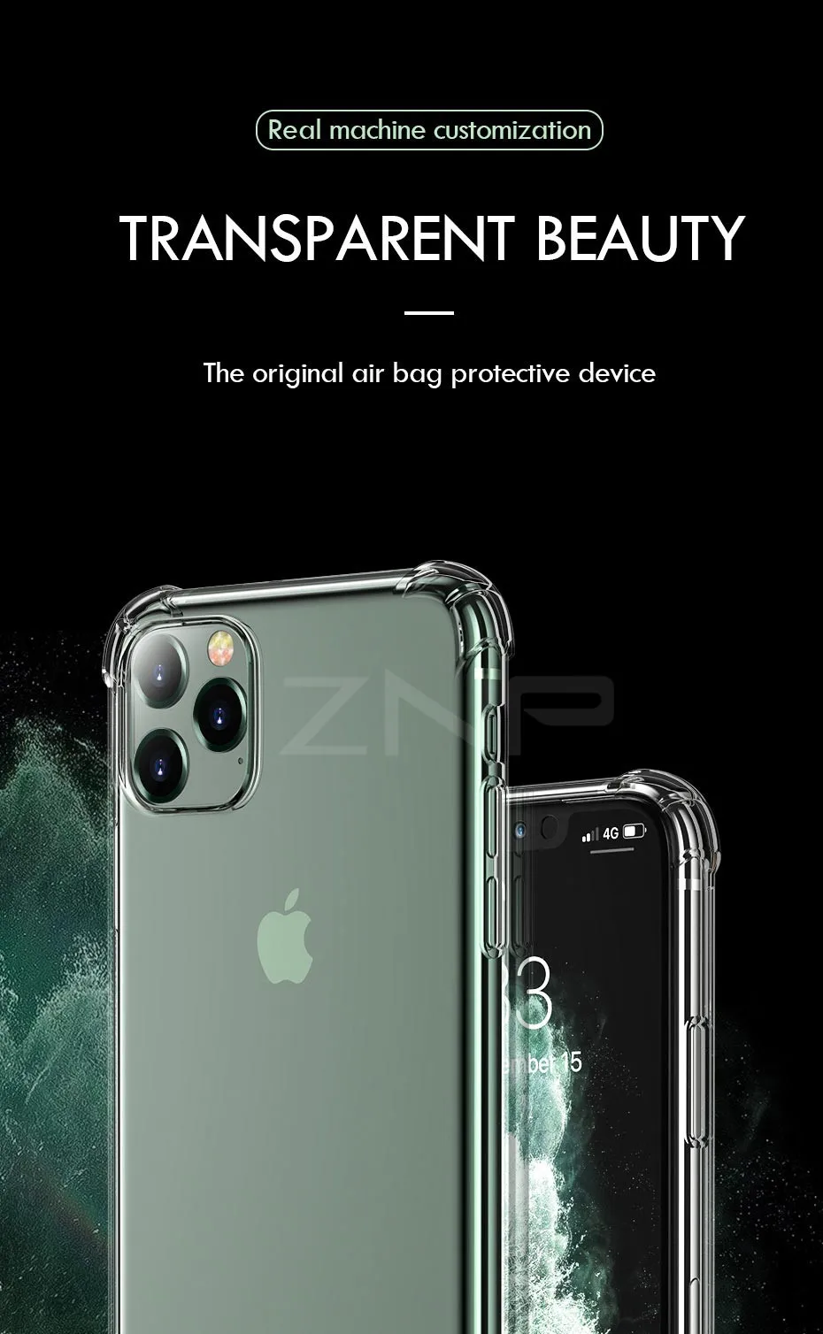 ZNP роскошный противоударный силиконовый чехол для iPhone 11 Pro Max мягкий прозрачный противоударный чехол s для iPhone X XR XS 11 Max чехол для телефона