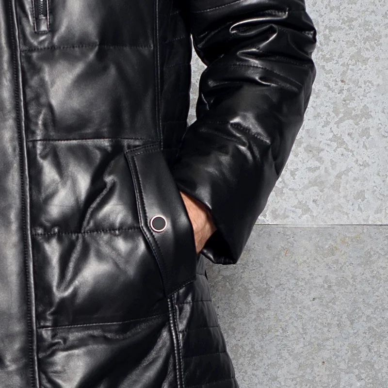 

winter feather Real coat, cap, sheepskin coat, man hunter, coat