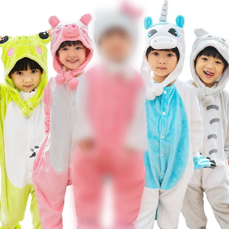 Комбинезон с изображением коровы и поросенка Детские комбинезоны капюшоном для