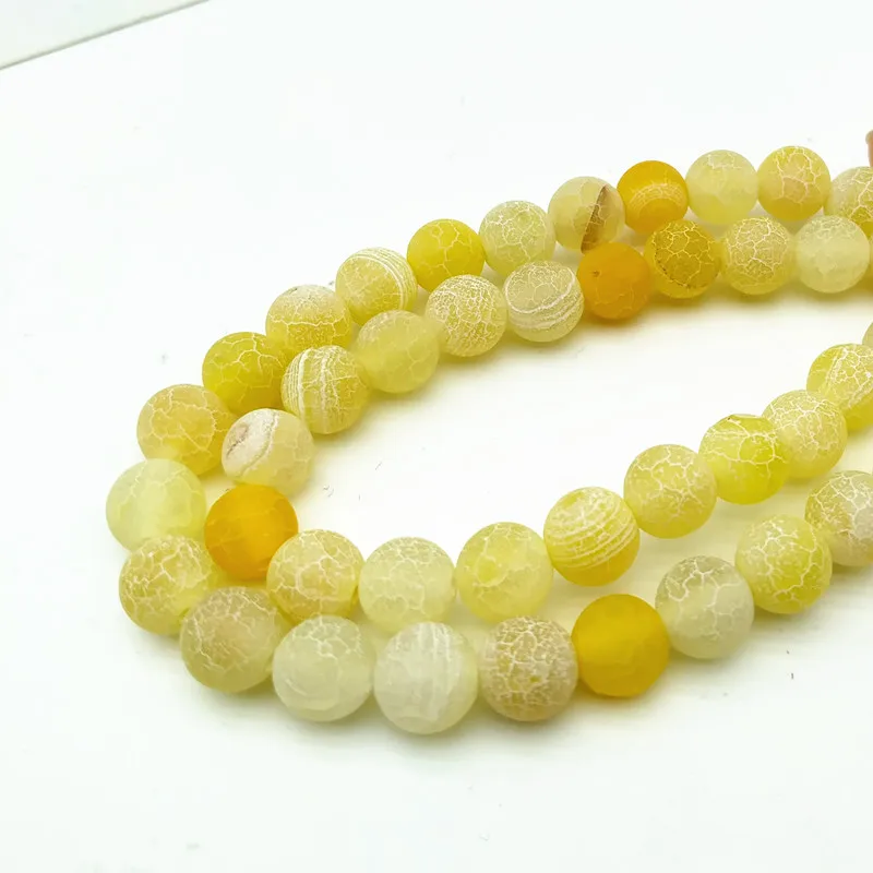 Желтый Матовый Агат Оникс Круглые бусины для изготовления ювелирных изделий 15