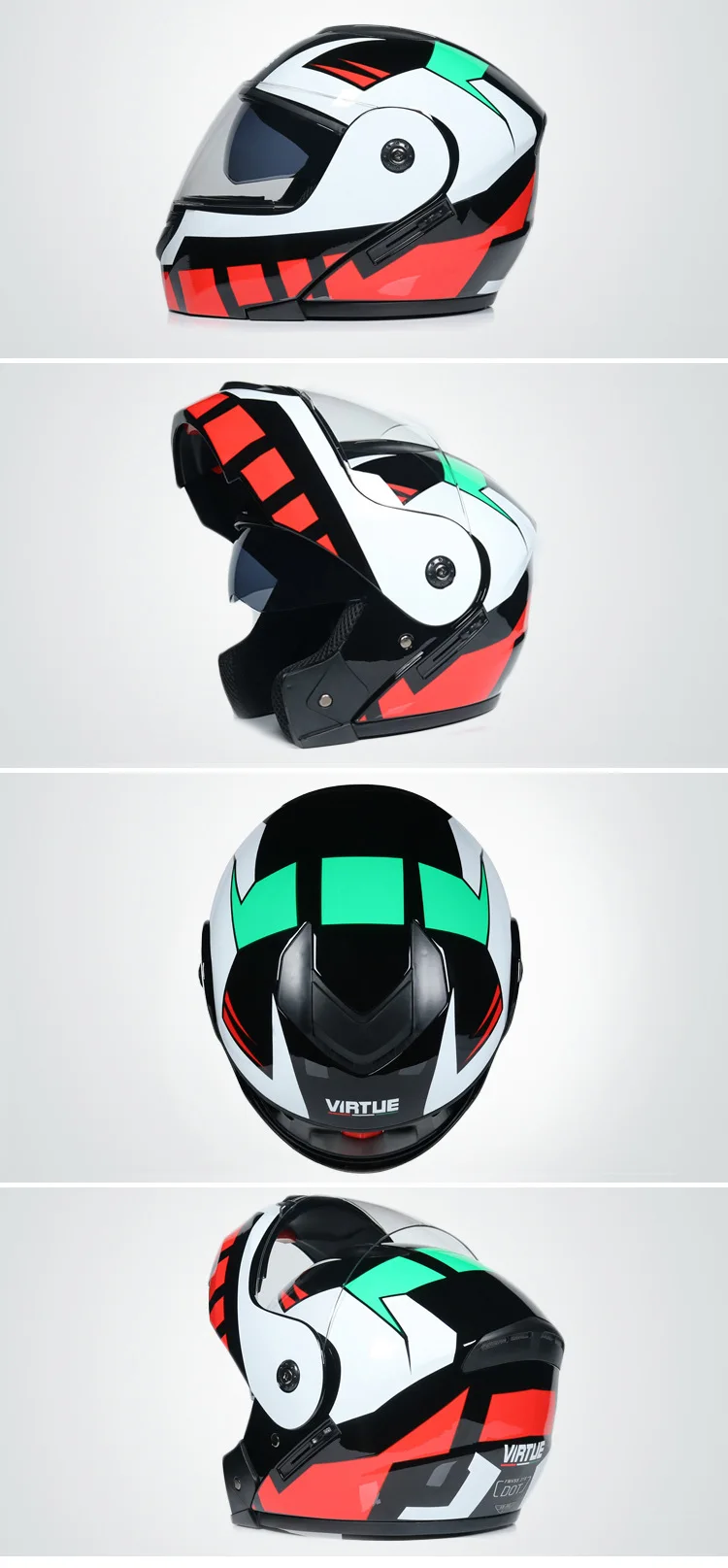 Motorcycle Helmet Double Lens Open Face Helmet Full Face Helmet Racing Helmet Running Helmet Unisex Dual-Use Helmet