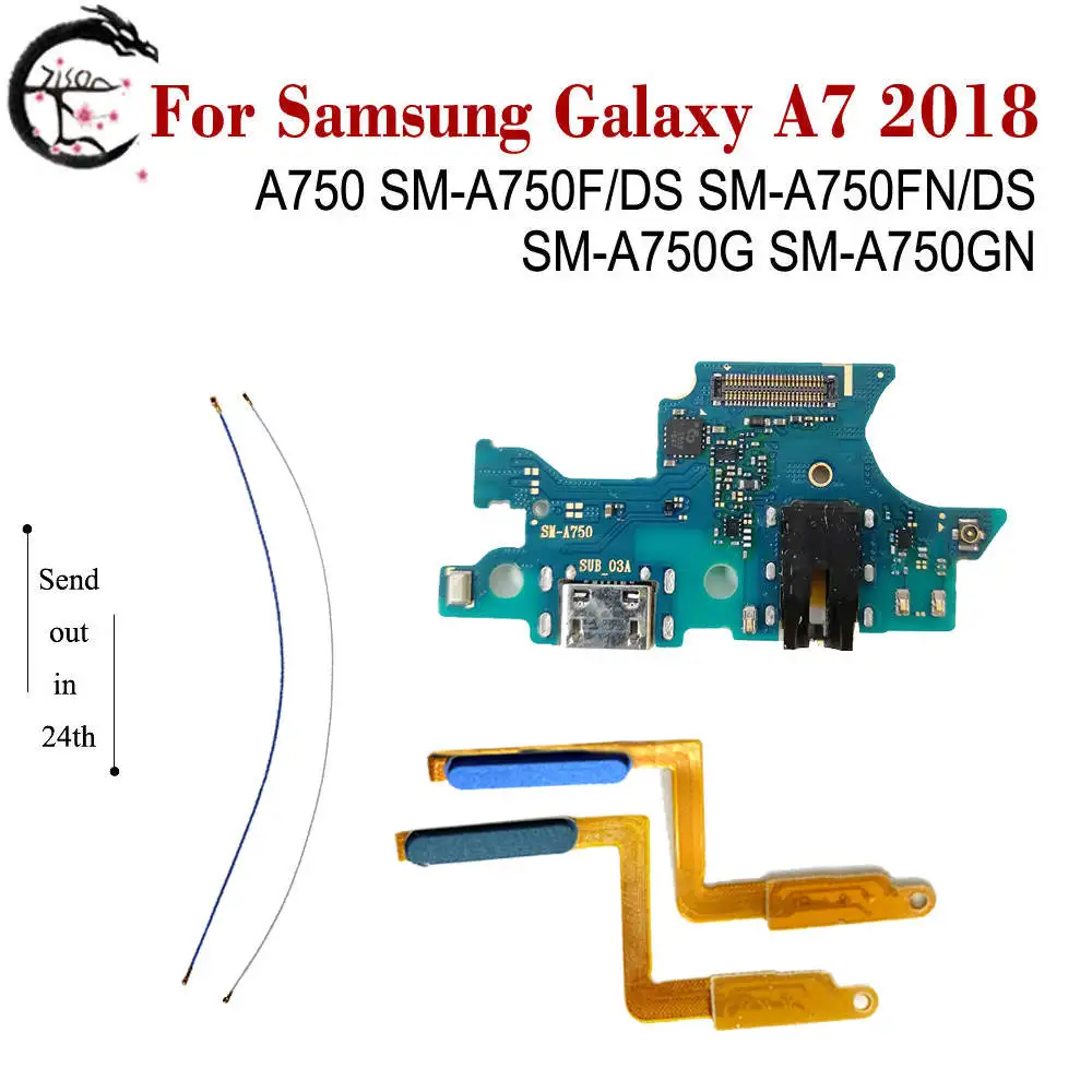 USB-разъем для зарядного устройства Samsung Galaxy A7 2018 A750F сигнальная антенна Кнопка