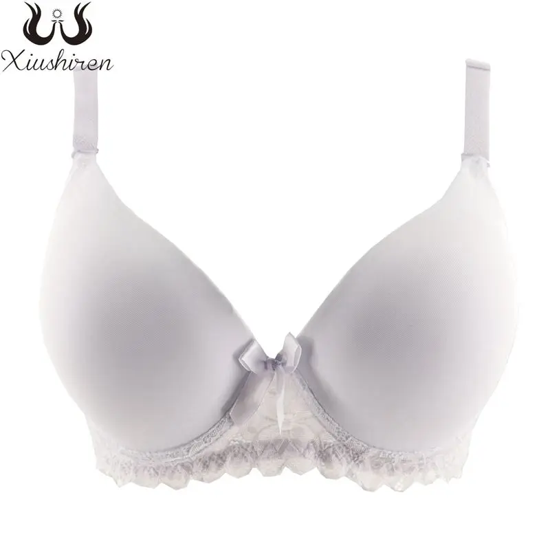 Xiushiren женский сексуальный кружевной бюстгальтер пуш ап на косточках однотонное