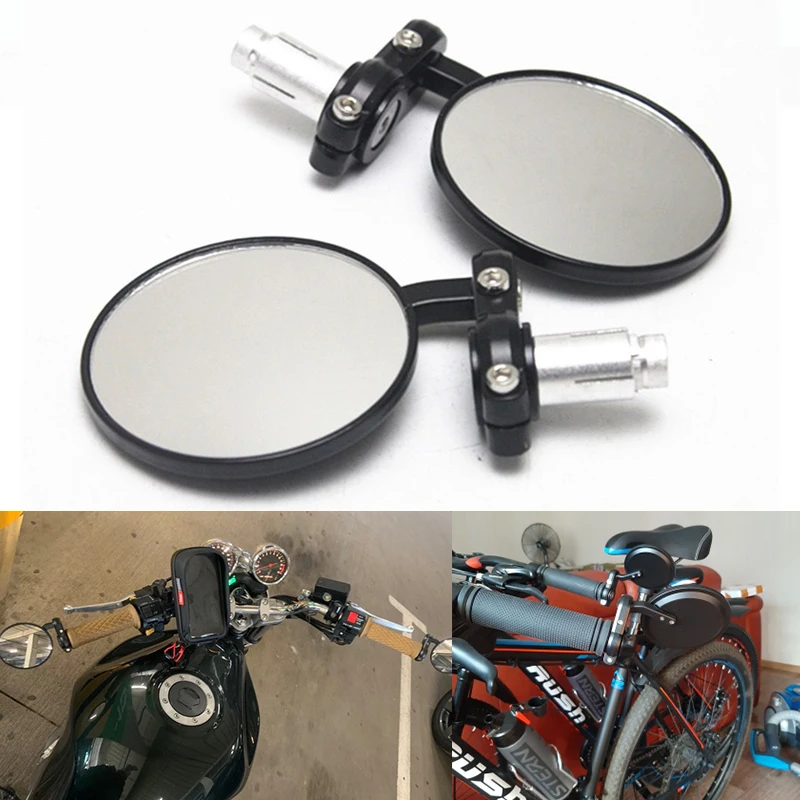 Мотоциклетное зеркало заднего вида 22 мм 7/8 дюйма для Harley Honda Suzuki Yamaha|Накладки и