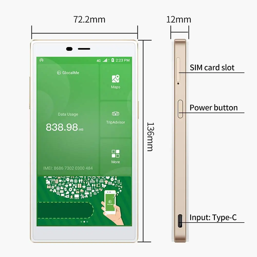 Мобильная точка доступа GlocalMe G4 4G LTE высокоскоростная Wi Fi по всему миру без sim карты