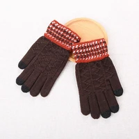 winter unisex knitted gloves touch screen high quality women gloves thick warm wool cashmere solid color men business gloves