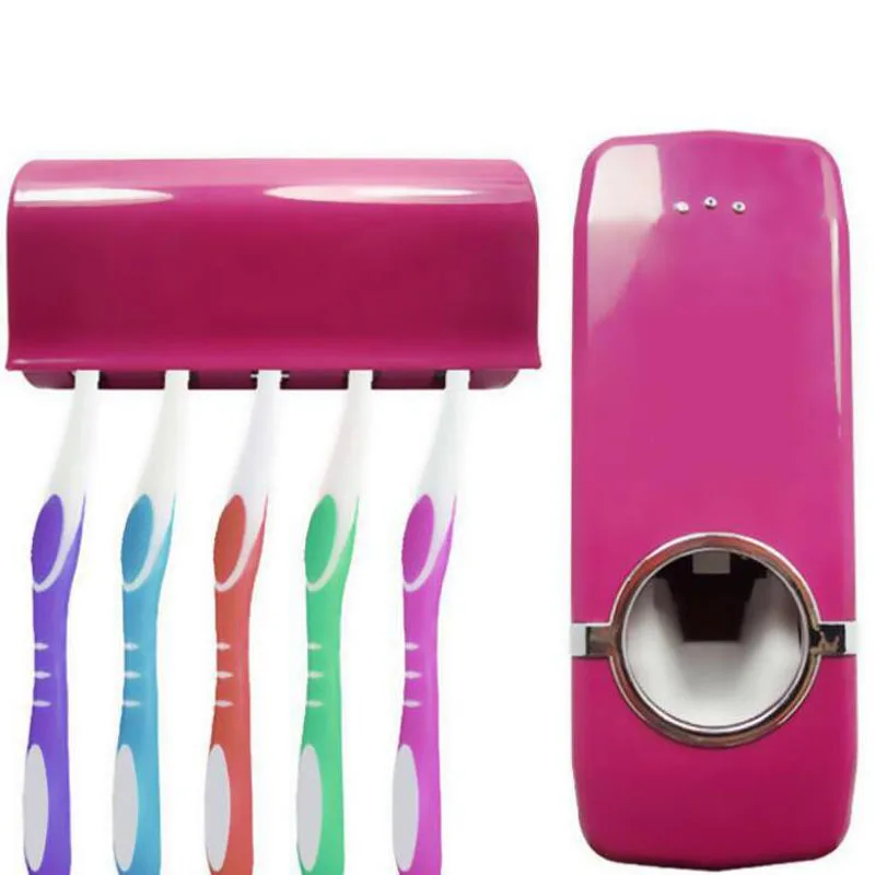 

Wall Mount Toothbrush Holder Set Automatic Toothpaste Squeezer Dispenser Bathroom Accessories Home Organizer Storage Rack