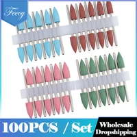 100pcs rubber silicone nail drill bits milling cutter for manicure machine accessories polisher buffer grinder tool wholesale