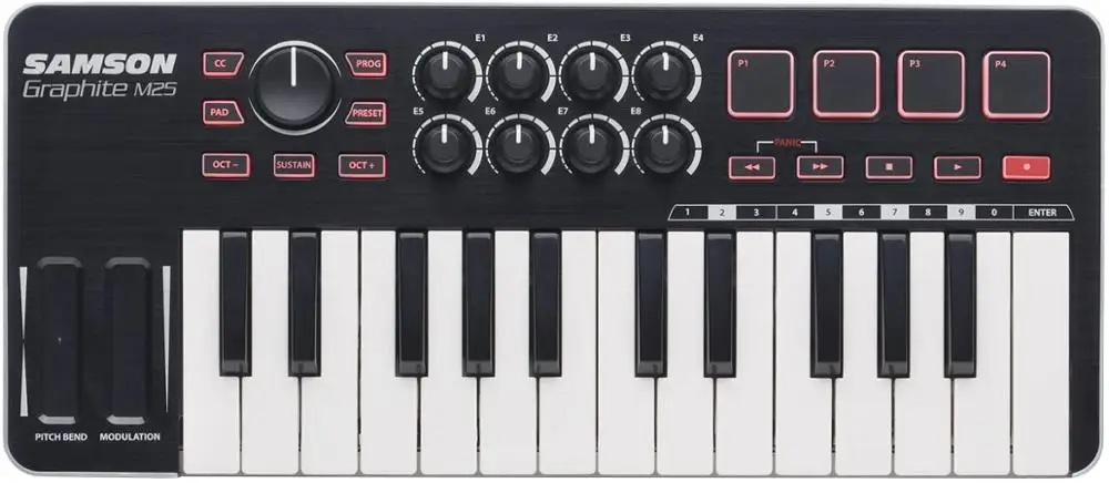 USB MIDI-контроллер Samson GRAPHITE M25 25 клавиш для клавиатуры ipad портативный аранжировщика