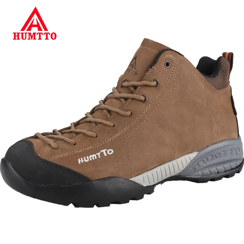 HUMTTO Brand Big Size Winter Leather Boots Men Rubber Hiking Hunting Mens Snow Ankle Boots Mens Designer Man Work Safety Shoes