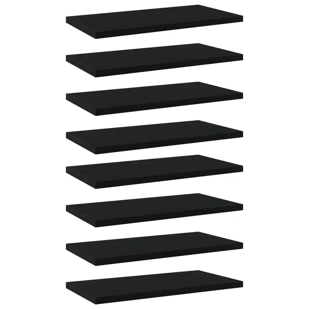 

Bookshelf Boards 8 pcs Black 15.7"x7.9"x0.6" Chipboard
