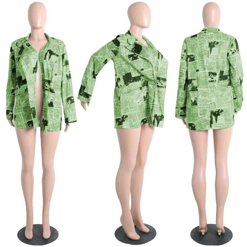 Пикантные женские куртки-бомберы с буквенным принтом для старых газет кардиган