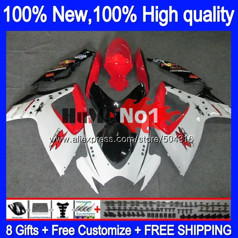 Корпус для SUZUKI GSX R600 R750 GSXR 600 750 CC 06 07 2006 2007 16MC. 69 K6 GSXR600 GSXR750 обтекатель цвет красный
