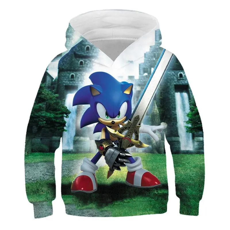 Новые Мультяшные свитшоты из аниме-фильма Ежик семейная одежда с 3D принтом