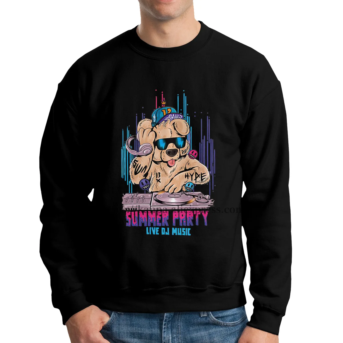 

Kanpa Men Cotton Polyester Sweatshirt Men's Hoodie Printed Loose O Neck Hoodies