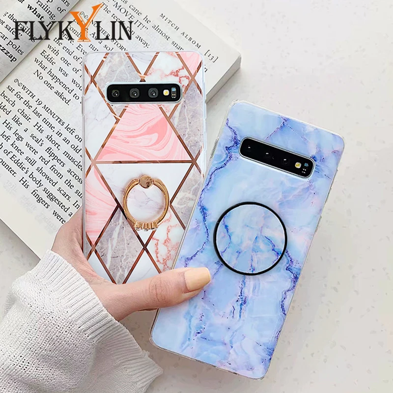 Чехол FLYKYLIN для samsung Galaxy S9 Plus S10 + S10e S8 задняя крышка на мрамор Искусство Мягкий ТПУ